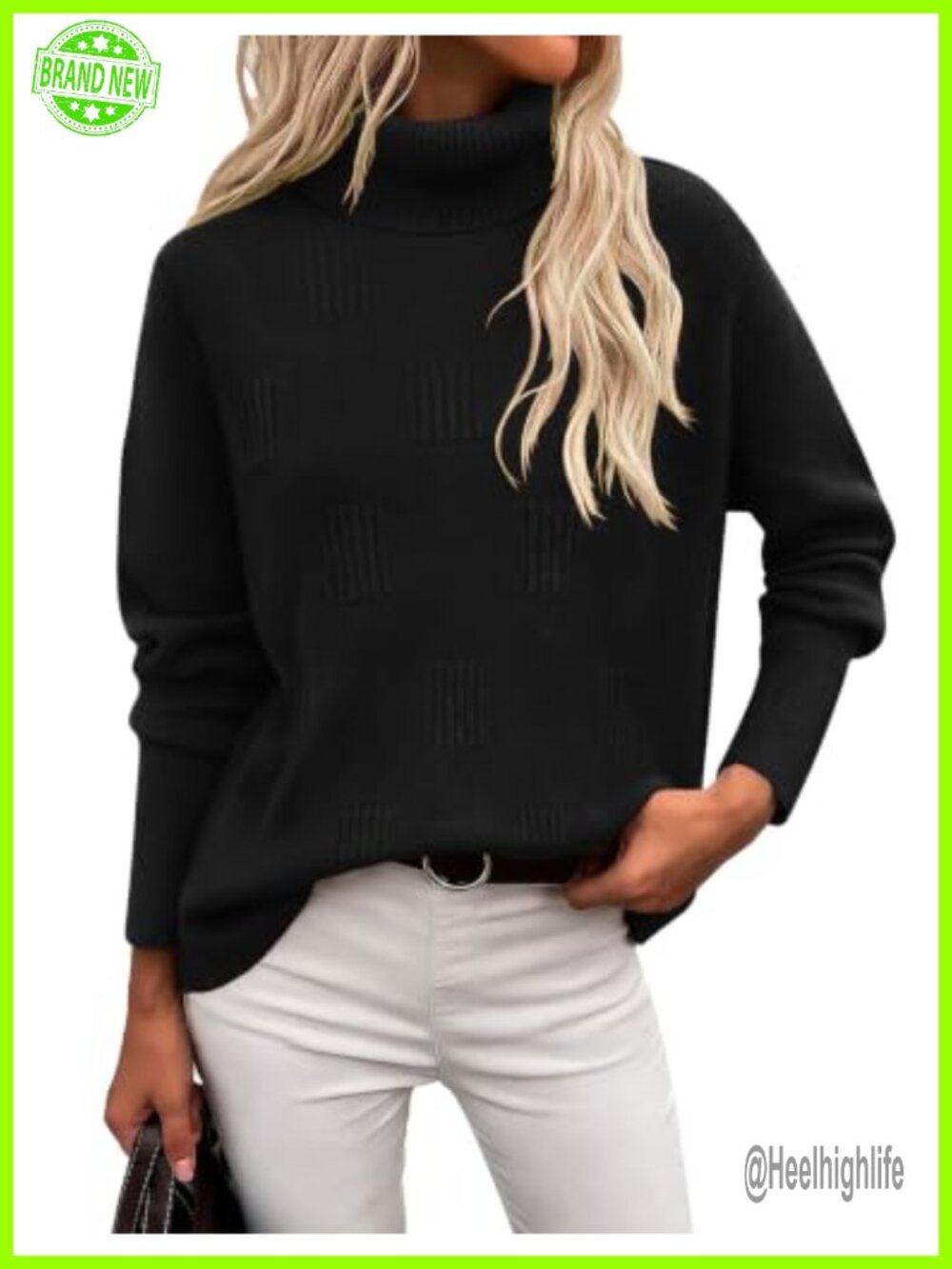 Soft Knit Turtleneck Sweater Long Sleeve Pullover